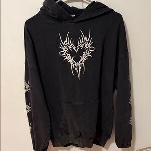 Fashion Nova Black Hoodie with White Graphic